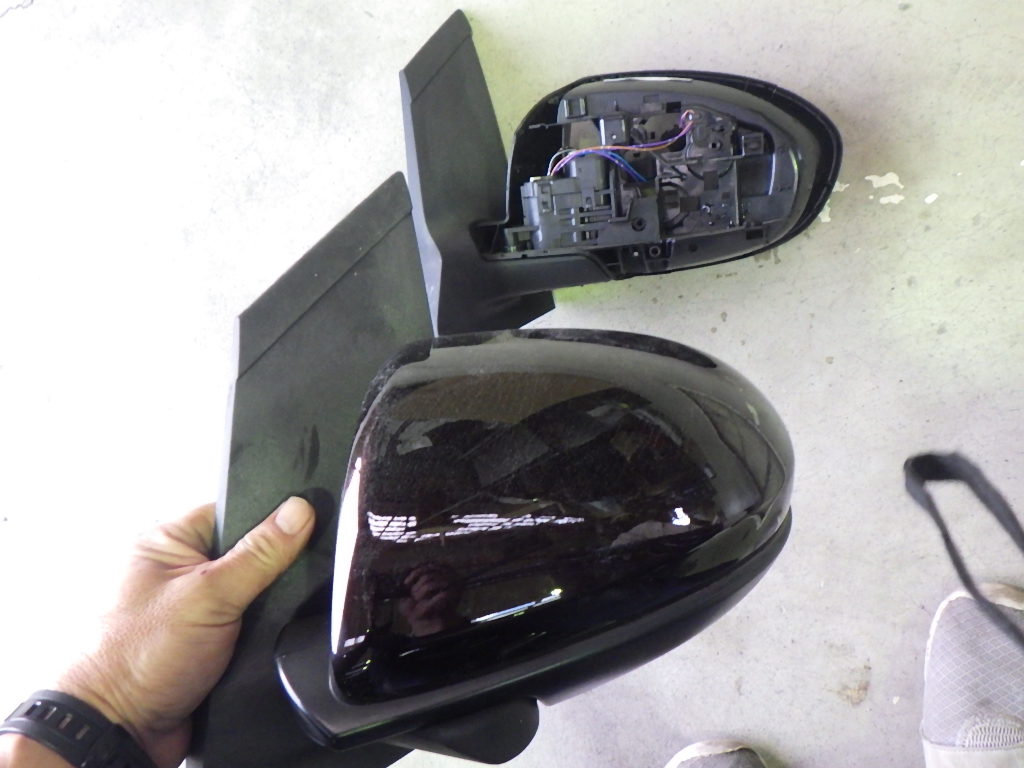 【検査済】 デミオ DBA-DE3FS 左ドアミラー 緑 36A